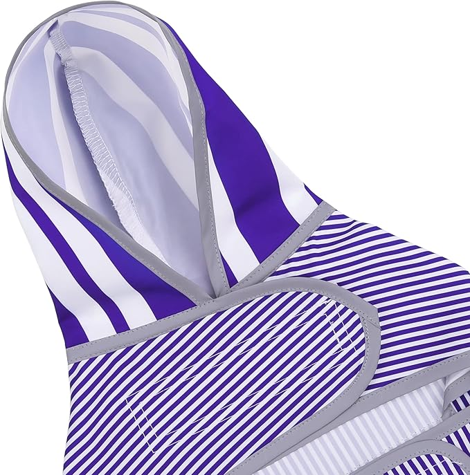 Dog Raincoat for Large Dogs Puppies Waterproof Hooded Rain Jacket with Reflective Strips Leash Hole & Poncho Adjustable Fit (Bluestripe,XL)