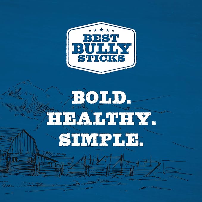 Best Bully Sticks 6 Inch Jumbo Bully Sticks - 25 Count (Pack of 1) - Natural Grass-Fed Beef, Single Ingredient, Grain and Rawhide Free, Ideal for Large Canines