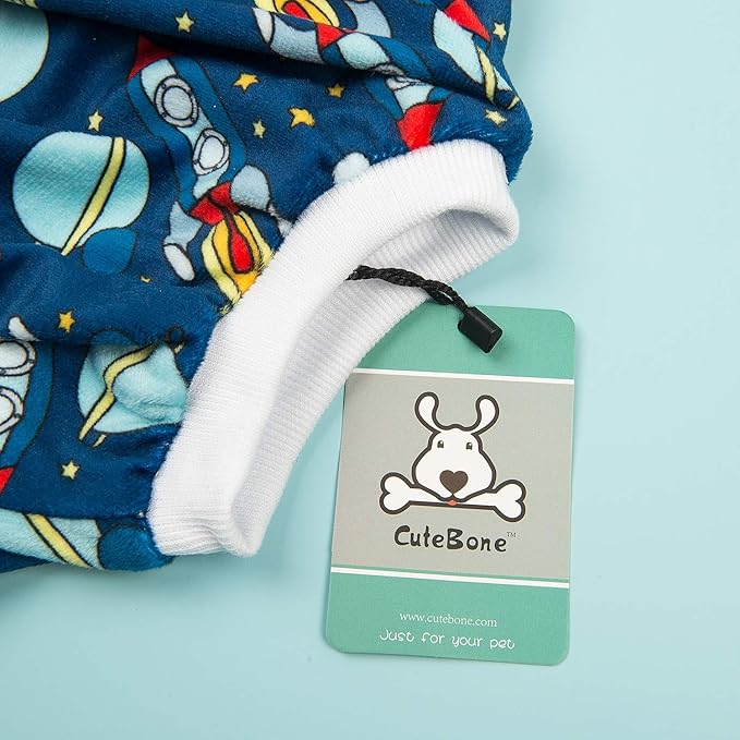 CuteBone Small Dogs Outfit Soft Puppy Onesies Pjs Dog Pajamas Pet Coat Cat Apparel Comfy Doggie Jumpsuit Bodysuit for All Seasons P16M