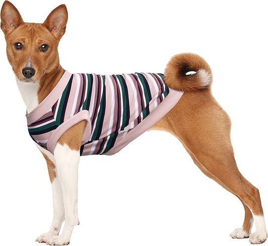 Extra Large Dog T Shirts Clothes Sleeveless Tank Top Vest for Labrador Rottweiler Great Dane, Khaki, Large