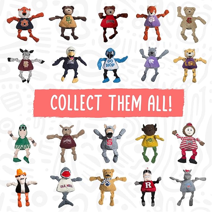 HuggleHounds Knottie Plush Dog Toy - Stuffed Animal Toy, Puppy Toys, Squeaky Dog Toy for Small, Medium & Large Dogs, Durable Plush to Keep Busy, Officially Licensed - Florida State Cimarron, Large