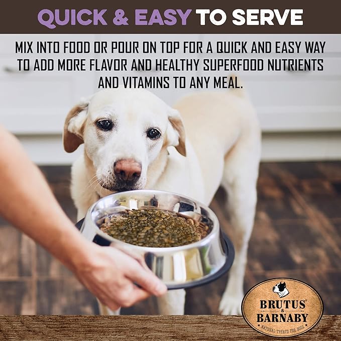 Dog Food Topper - Super Foods - Enhance Your Dogs Meal with This Healthy Vegan Flavor Packed Mix - Sprinkle On Dog Food Flavoring for Picky Eaters - Blueberries, Carrots, Spinach, Sweet Potato - 16oz