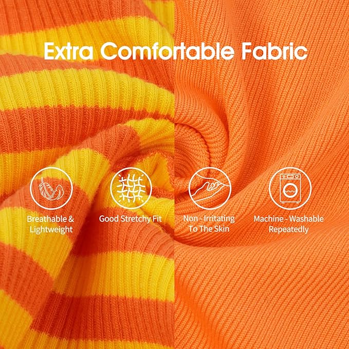 IECOii 2 Pack Dog Tee Shirts for Large Dogs,Breathable & Lightweight T-Shirts for Hot Weather,Soft Stretchy for Active Dogs - Non-Restrictive for Running & Play,Summer Outdoor Wear,Orange+Stripes,2XL