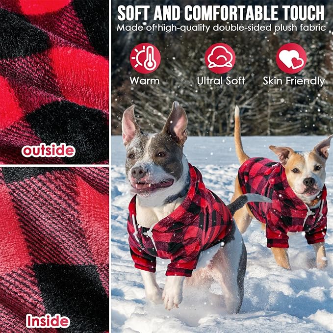 SlowTon Dog Hoodie Tie Dye - Warm Dog Sweater Hoodies with Pocket, Fall Winter Dogs Coat Jacket Pet Outfit Puppy Hooded Sweatshirt Clothes for Small Medium Large Dogs Boy Girl (Red, S)