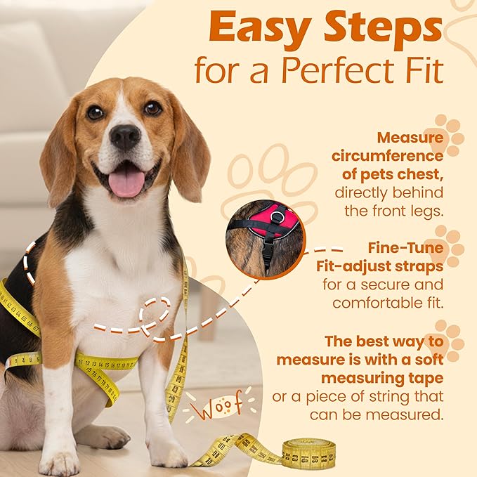 Bark Appeal Pink No-Pull Dog Harness for Medium to Large Sized Pets – Adjustable, Reflective Vest with 3 Leash Clips for Added Control, Easy Walks & Training – Large