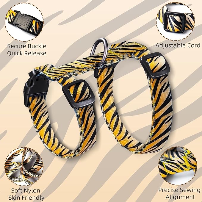 Cat Harness and Leash Escape Proof, Adjustable Soft Kitten Leash for Outdoor Walking & Travel with Breathable Nylon, 4.9ft Cat Collar for Large - Lightweight & Safe Large Cat Harness [M]
