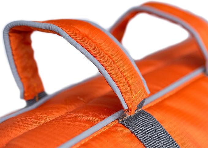 Outward Hound Granby Splash Dog Life Jacket, High-Buoyancy Dog Life Vest for Swimming, Boating, and Water Safety, Large, Orange