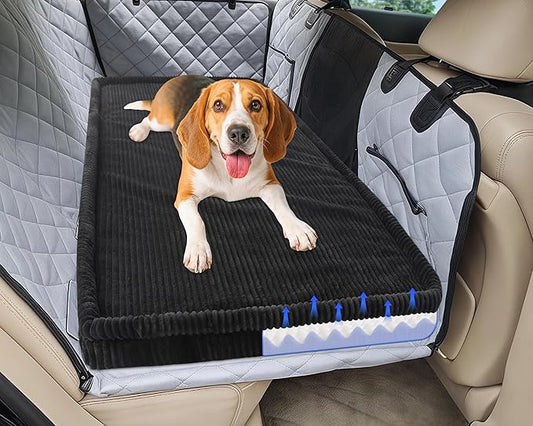 Loiion Dog Car Bed, Non-Slip Backseat Extender Pet Mat, Removable Washable Dog Bed for SUVs, Sedans & Trucks, Anti-Slip Travel Bed for Dogs, Easy Clean & Scratch-Proof & Comfort (50"x24.6")