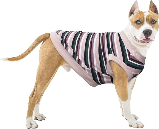 Extra Large Dog T Shirts Clothes Sleeveless Tank Top Vest for Labrador Rottweiler Great Dane, Khaki 4X-Large