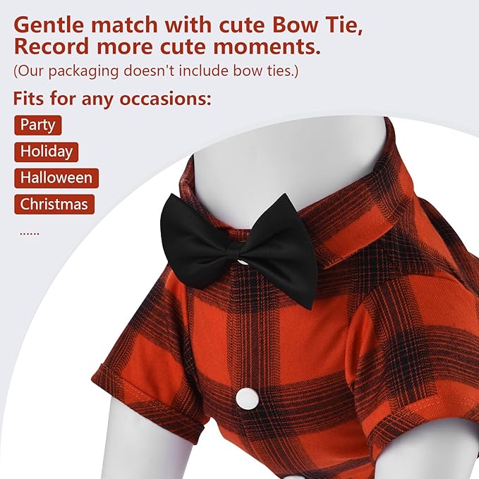 Koneseve Dog Shirt Plaid Dog Clothes for Small Dogs Boy Girl Cat Clothes Soft Puppy Outfit Adorable Pet T-Shirts Kitten Grid Costume Apparel Thanksgiving Christmas Clothing (Red#1; XS/Extra Small)