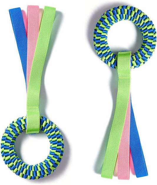 2 Pack Aggressive Chewer Dog Toys - Tug of War & Teeth Cleaning - Medium & Large Dogs