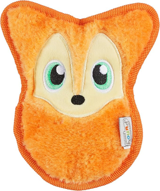 Outward Hound Durablez Minis Stuffing-Free Squeaky Plush Dog Toy for Puppies & Small Dogs - Interactive, Soft Yet Tough, No Mess, Jumbo Squeaker, Long-Lasting Play, Fox