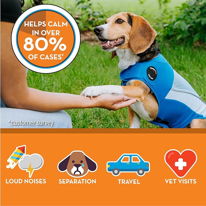 ThunderShirt Breeze for Dogs, X-Small, Sky Blue, Extra Breathable Mesh Fabric, Dog Anxiety Relief Vest for Every Day Stress & Calming During Thunder Storms and Fireworks