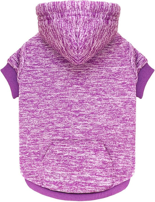 Dog Sweaters for Medium Dogs Dog Hoodie Fleece Dog Sweater Soft Dog Clothes Sweatshirt with Pocket Dog Hoodie for Medium Dogs(Purple&M)