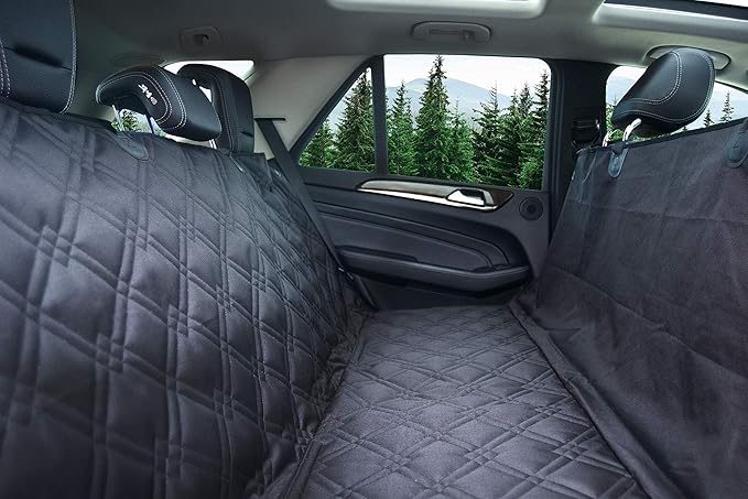 Bulldogology Dog Car Seat Cover for Back Seat 58"x56" Waterproof Pet Seat Cover SUV - Seat Cover for Dogs - Back Seat Protector - Dog Hammock for Car, Seat Cover for Truck (Large)