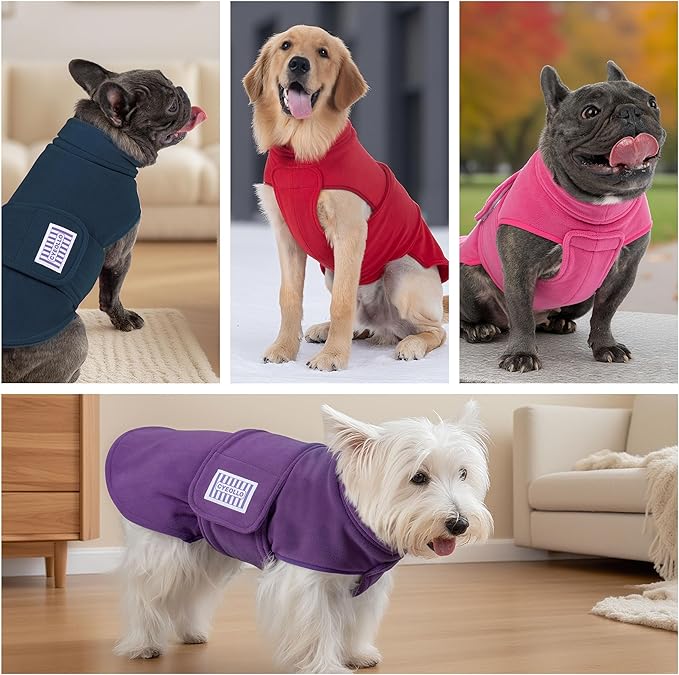 cyeollo Small Dog Sweater, Fleece Dog Sweaters Turtleneck Vest Soft Puppy Sweatshirt Stretchy Pet Fall Autumn Coat Warm Winter Clothes for Small Dogs Girl, Purple M