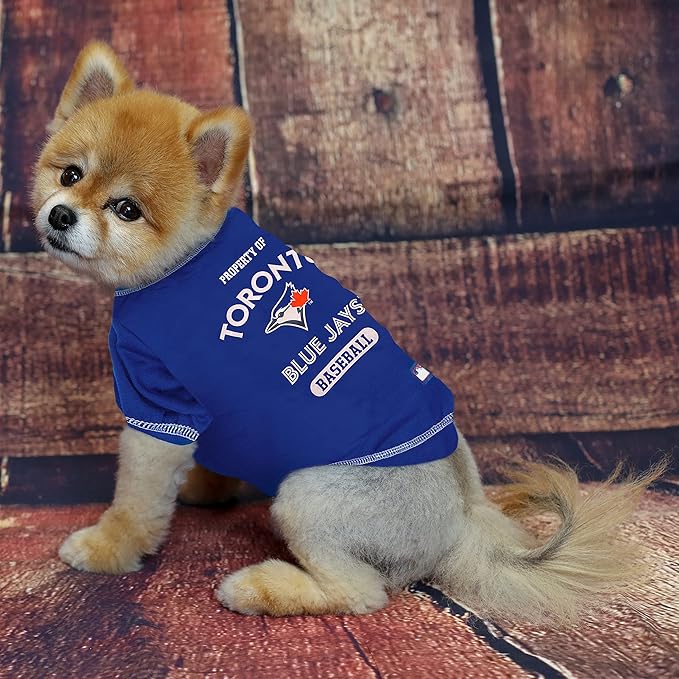 MLB Toronto Blue Jays Dog T-Shirt Extra Large. - Licensed Shirt for Pets Team Colored with Team Logos- Premium Stretchable Materials for The Comfort of Your Dog & Cat