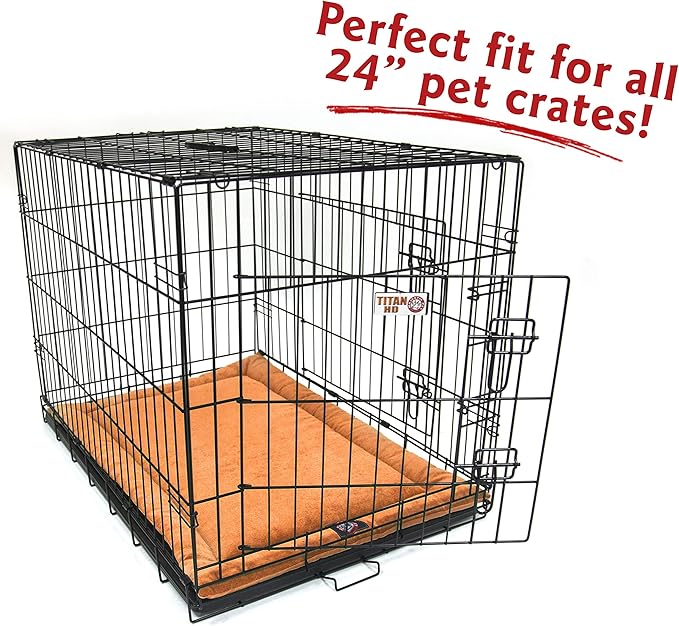 Majestic Pet Orthopedic Memory Foam Dog Crate Mat - Plush Pet Bed Pad for Crates & Kennels | USA Crafted | 24"x18" Villa Orange