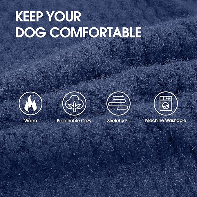 IECOii Big Dog Sweater,XXXXL Dog Sweaters for Extra Large Dogs,Cold Weather Winter Coat for Large Size Dogs,Warm Fall Dog Clothes for Large Dogs Knitwear,Doberman,Great Dane Sweater,Blue-4XL