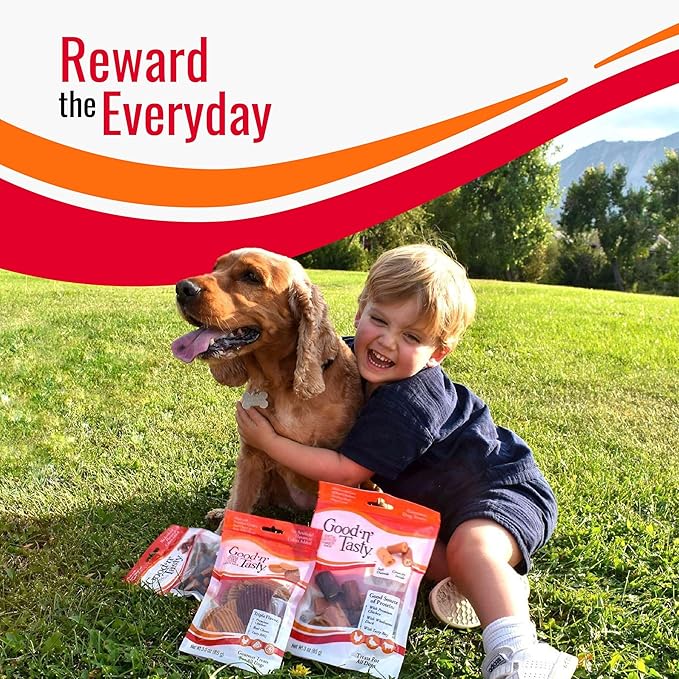 Good 'n' Tasty Triple Flavor Puree Mix-Ins Dog Food Topper Treats for All Dogs, 7 Count, Easy Single-Serve Portions, Added Protein with Tuna, Chicken and Duck