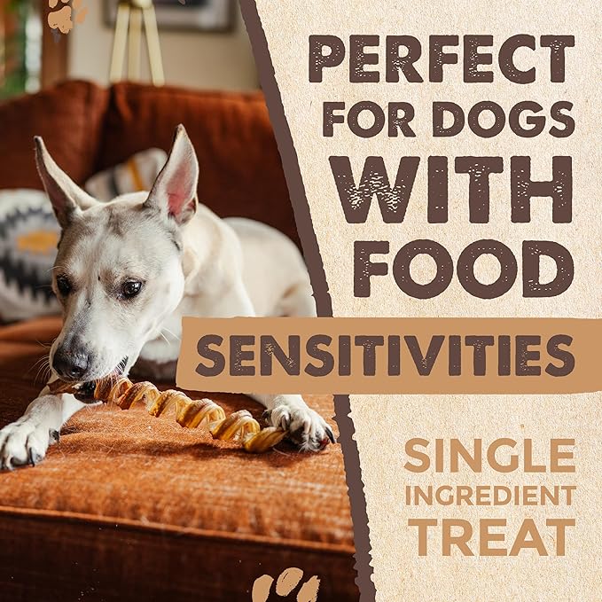 Mighty Paw Naturals Curly Bully Sticks for Dogs - Grass Fed Beef Chews. Bully Sticks for Large Dogs, Medium, Small Breeds. Lower Odor Treats for Small Pets. Single Ingredient 6” - 5 Pack