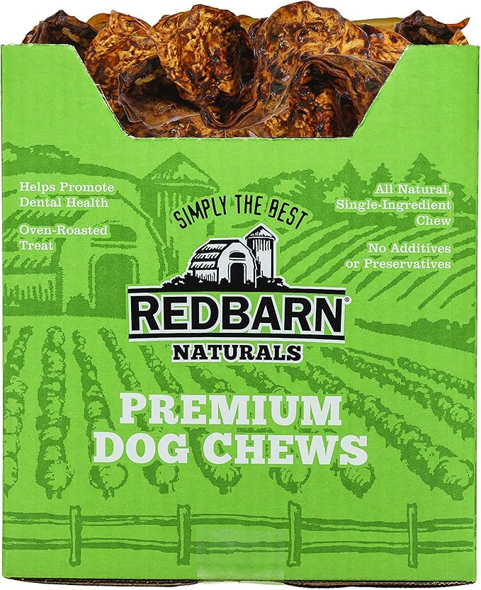 Redbarn Pet Products All-Natural Bully Coated Cow Ears Chews for Dogs - Premium Crunchy Dental Treats with Chondroitin for Joint Health - Made in USA with No Artificial Ingredients - 4.2 oz Bag