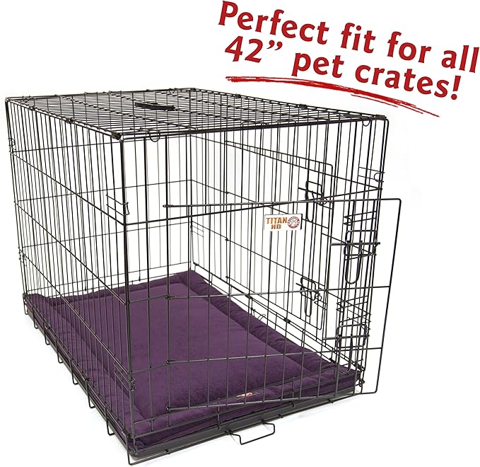 Majestic Pet Orthopedic Memory Foam Dog Crate Mat - Plush Pet Bed Pad for Crates & Kennels | USA Crafted | 42"x26" Villa Aubergine