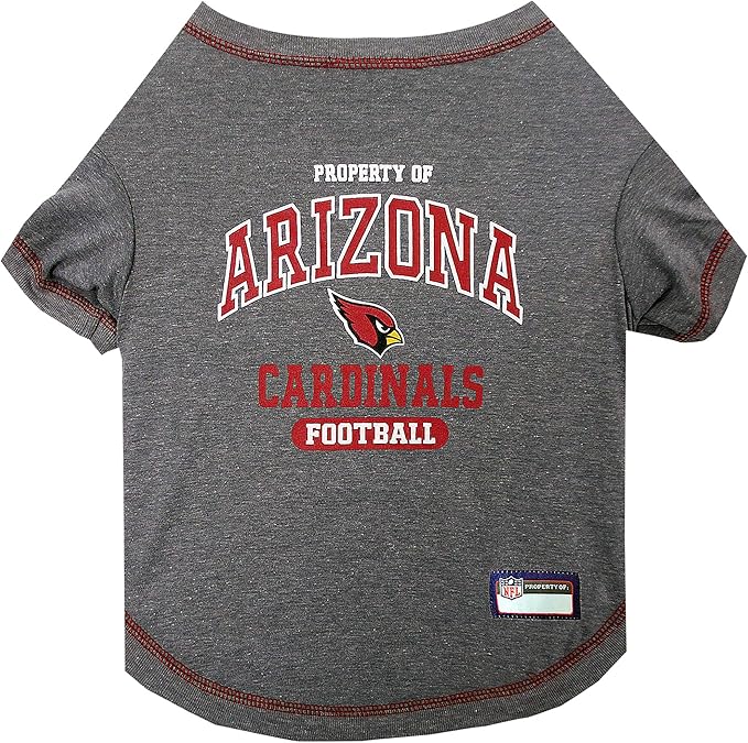 NFL Arizona Cardinals Dog T-shirt X-Small. - Licensed Shirt for Pets Team Colored with Team Logos- Premium Stretchable Materials for the comfort of your Dog & Cat