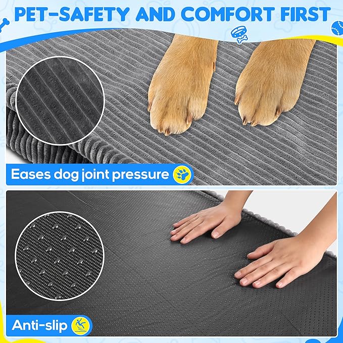 Loiion Dog Car Bed, Non-Slip Backseat Extender Pet Mat, Removable Washable Dog Bed for SUVs, Sedans & Trucks, Anti-Slip Travel Bed for Dogs, Easy Clean & Scratch-Proof & Comfort (50"x24.6")