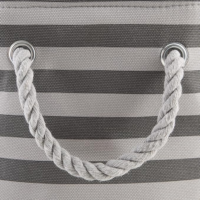 Bone Dry Pet Storage Collection Striped Paw Patch Bin, Small Rectangle, Gray