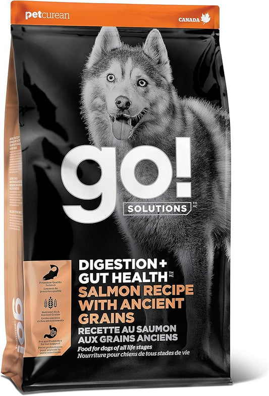 Go! Solutions Digestion + Gut Health, Dry Dog Food, Salmon Recipe with Ancient Grains, 3.5 lb Bag