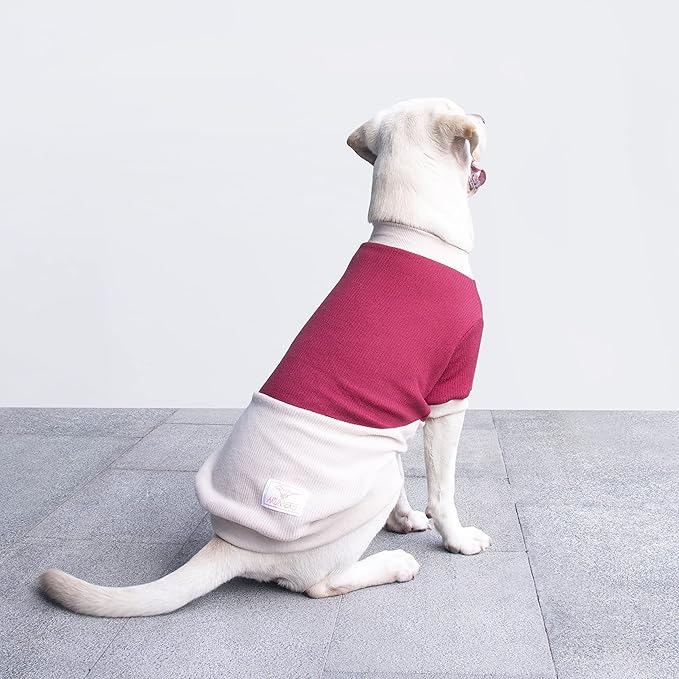 Extra Large Dog Sweaters Warm Clothes Pullover Sweatshirts for Labrador Rottweiler Great Dane, Dark Red Beige, 4X-Large