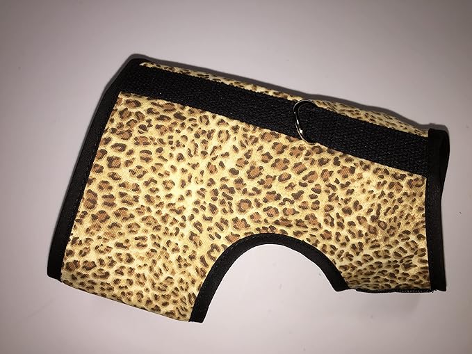 Kitty Holster Cat Harness – Secure Cat Harness for Walking, Soft Cotton Cat Accessories, Comfortable Fit, Strong Hook-and-Loop Closure, Made in USA – Leopard, S/M