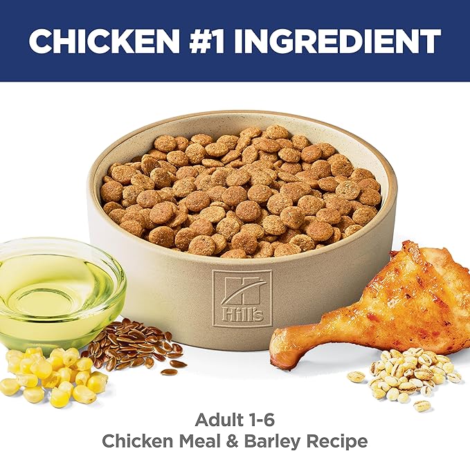 Hill's Science Diet Adult 1-6, Adult 1-6 Premium Nutrition, Dry Dog Food, Chicken & Barley, 45 lb Bag
