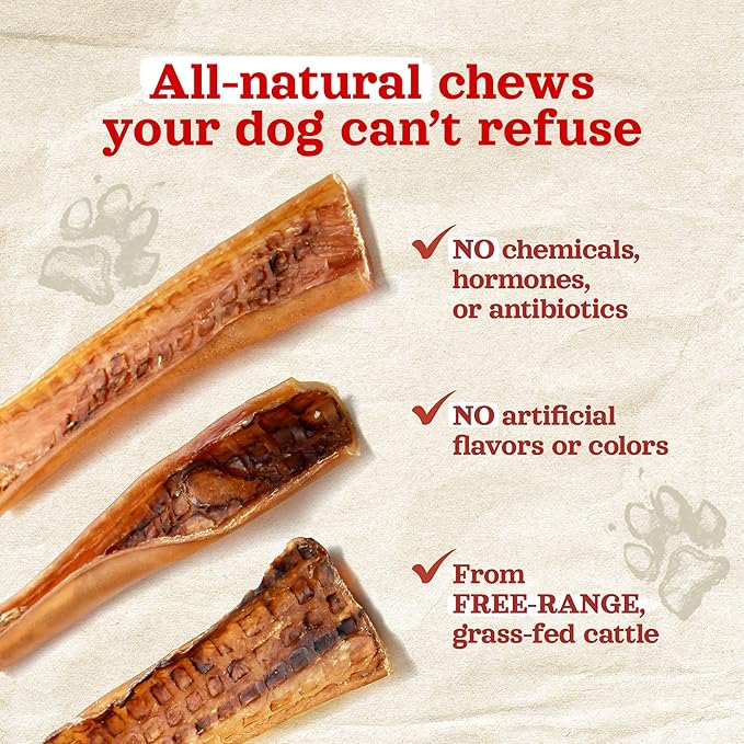 Natural Farm Bully Slices (4-6 Inch, 16 Oz.), Beef Cheek Chips from Grass-Fed Cows, Non-GMO, Grain-Free, Natural Long-Lasting Dog Chews for Small, Medium & Large Dogs, Great Rawhide Alternative