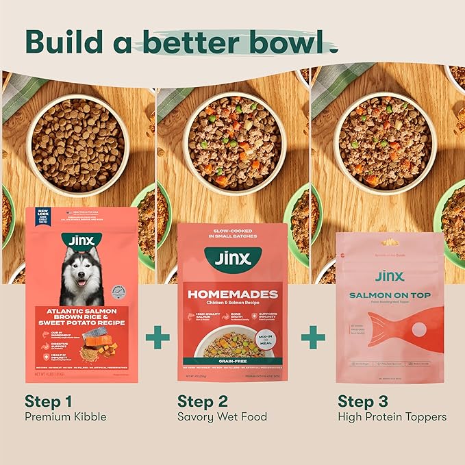 Jinx Premium Grain-Free Dry Dog Food, for All Lifestages - Real Salmon, Sweet Potato & Carrot Puppy Kibble with Superfoods for Immune Support & Probiotics for Digestive Support - No Fillers - 4lb