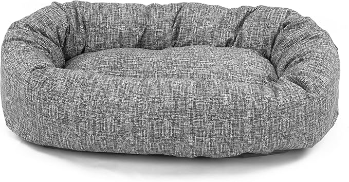 Majestic Pet 52 Inch Bagel Calming Dog Bed Washable – Cozy Soft Round Dog Bed with Spine Support for Dogs to Rest Their Head - Fluffy Donut Dog Bed 52x35x11 (Inch) - Round Pet Bed X-Large – Lt. Black