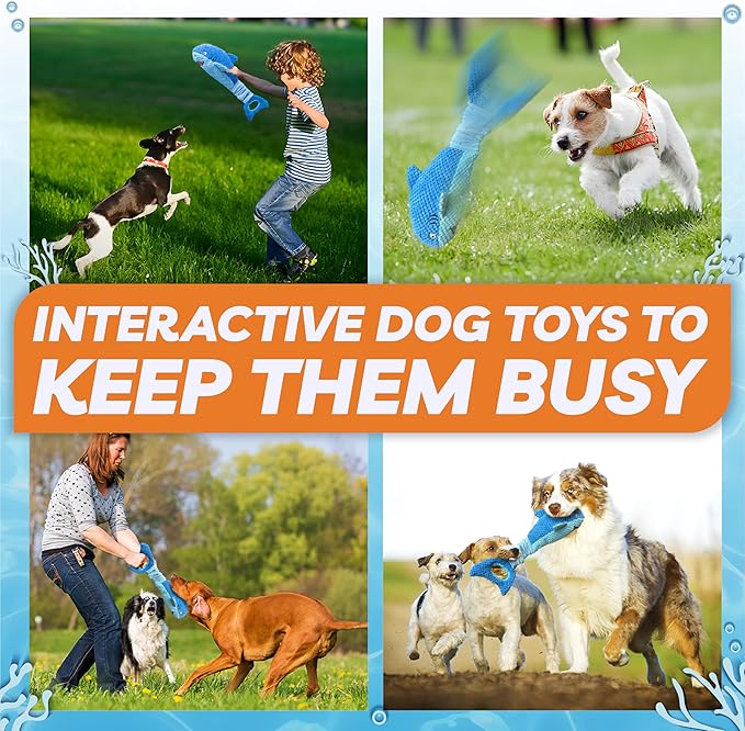 LEGEND SANDY Dog Toys for Aggressive Chewers, Large Dog Toys to Keep Them Busy, Interactive Squeaky Pet Toys,Crinkle Tug of War Dog Chew Toy