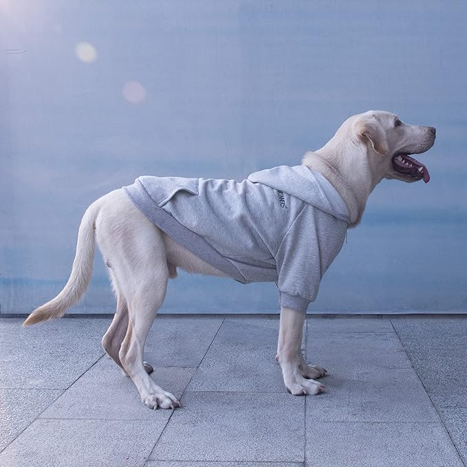 Extra Large Dog Clothes Hoodies Zip Up Sweaters for Big Dogs Labrador Golden Retriever Grey 5XL