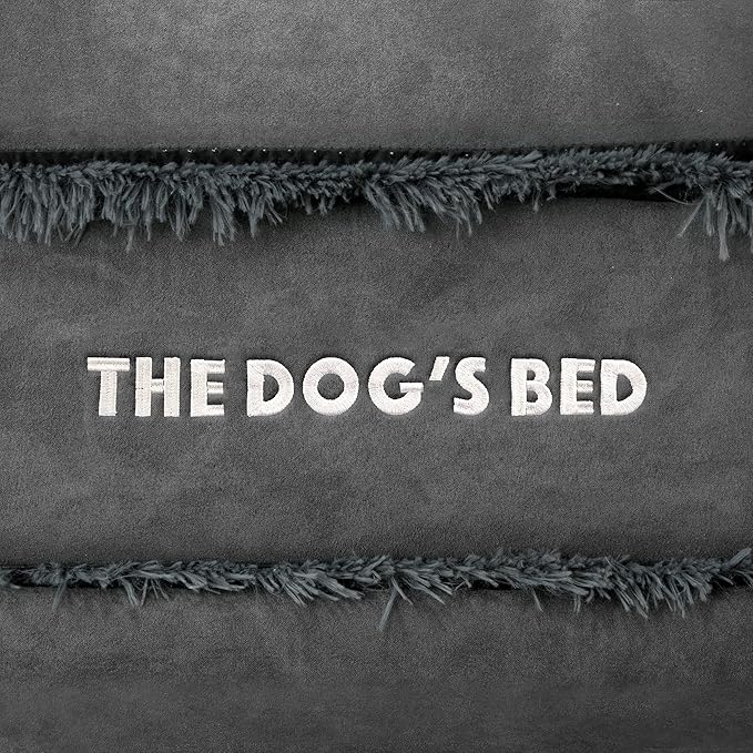 The Dog’s Bed Orthopedic Memory Foam Dog Bed, Large Grey Faux Fur, Pain Relief for Arthritis, Hip & Elbow Dysplasia, Post Surgery, Lameness, Supportive, Calming, Waterproof Cover