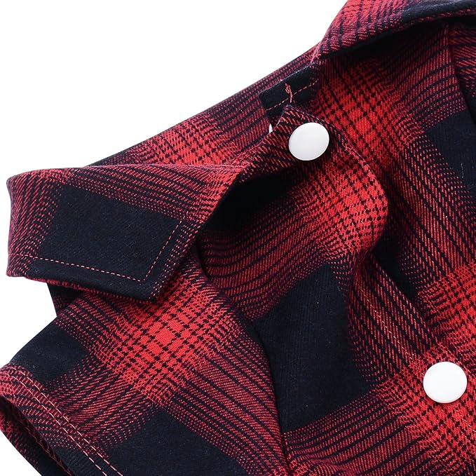 Koneseve Dog Shirt, Pet Plaid Clothes Shirt T-Shirt, Sweater Bottoming Shirt for Small Dog Cat Puppy Grid Adorable Wearing Stylish Cozy Halloween,Christmas Costumes (Red;3XL)
