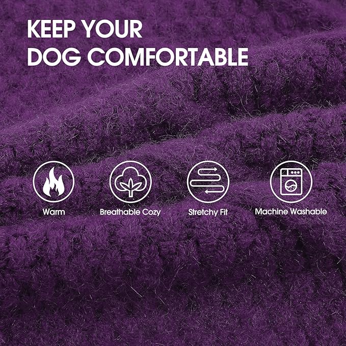 IECOii Extra Large Dog Sweater,XXXL Dog Sweater for Large Dogs Girl Boy,Xmas Dog Apparels Holiday Dog Sweater Large,Warm Dog Christmas Clothing Big Dog Sweaters for Labrador,Husky,Purple-3XL
