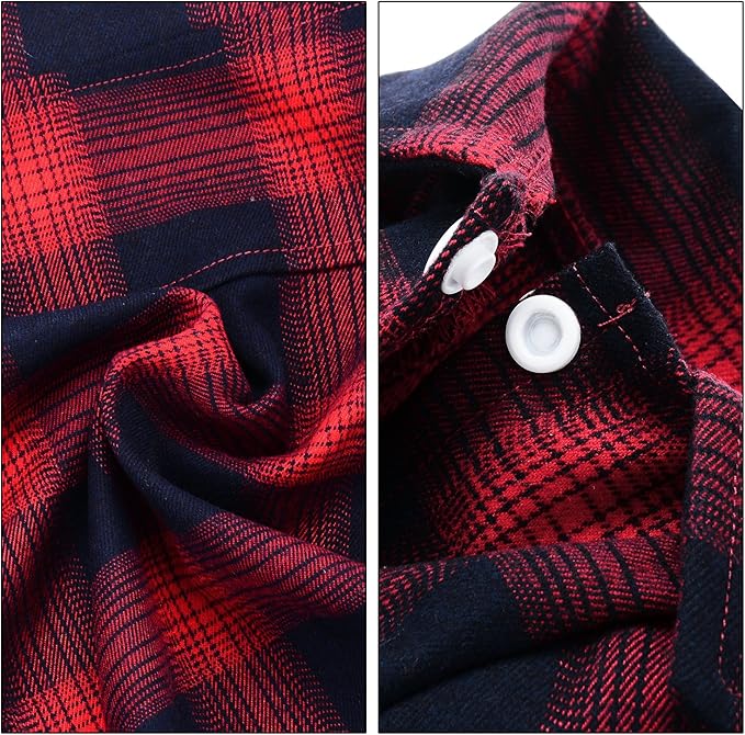 Koneseve Dog Shirt, Pet Plaid Clothes Shirt T-Shirt Sweater Matching Breathable for Small Medium Large Dog Cat Puppy Adorable Casual Cozy Halloween Thanksgiving Christmas Costumes (Red; 6XL)