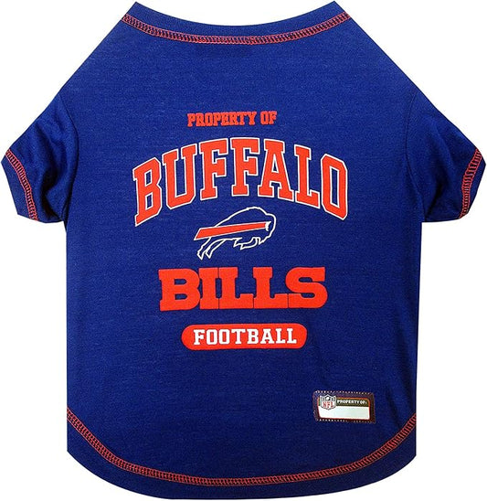 NFL Buffalo Bills Dog T-shirt X-Small. - Licensed Shirt for Pets Team Colored with Team Logos- Premium Stretchable Materials for the comfort of your Dog & Cat