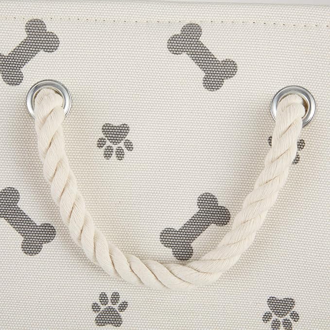 Bone Dry 5511 Pet Storage Collection Paw and Bone Print, Medium Round, Gray