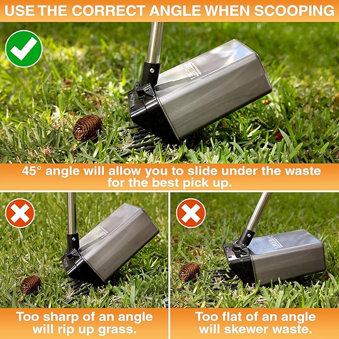 Neater Pet Brands Lift N’ Bag 2.0 Dog Pooper Scooper with Bag Attachment & 27" Pole for Small to Large Dogs, New & Improved Design, 60 Refill Bags, Heavy Duty Dog Poop Scooper for Yard, One-Hand Use