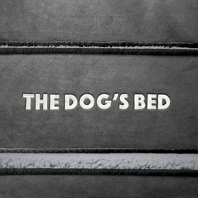 The Dog’s Bed Orthopedic Dog Bed, Medium Grey Plush, Waterproof, Supportive Dog Bed with Washable Replaceable Covers