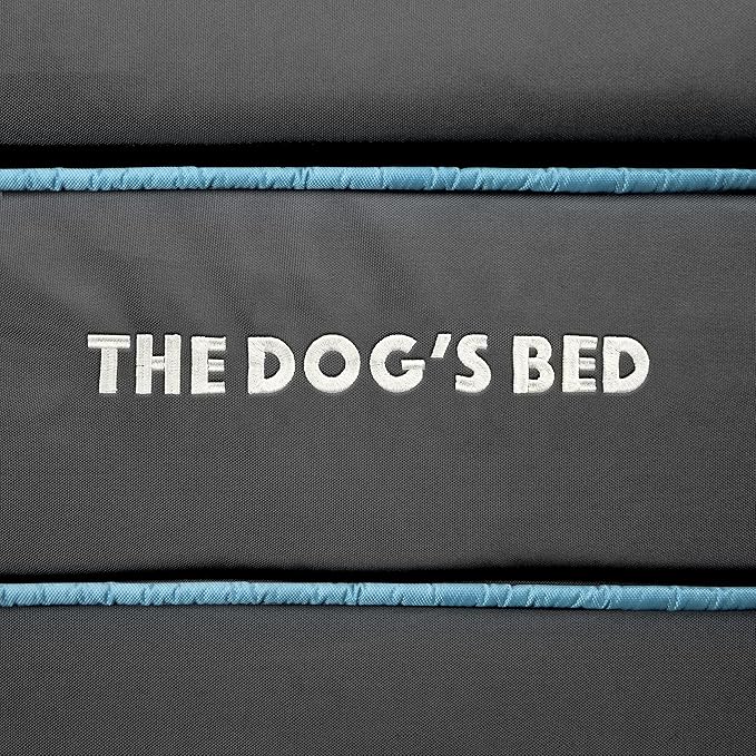 The Dog’s Bed Orthopedic Headrest Dog Bed Large Grey with Blue Trim, Memory Foam, Pain Relief for Arthritis, Hip & Elbow Dysplasia, Post Surgery, Waterproof Washable Cover